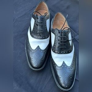 Elegant Two-Tone Men's 3D M Lifestyle Spectator Wingtip Oxford UK 8 US 9-9.5